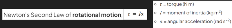Newtons second law of rotational motion