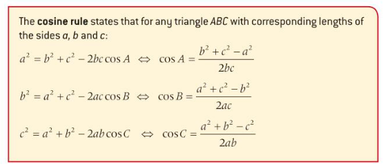 Cosine rule