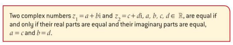 Complex number equality