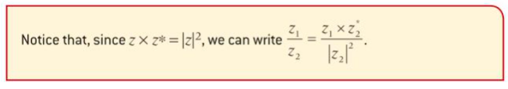 Division of complex numbers