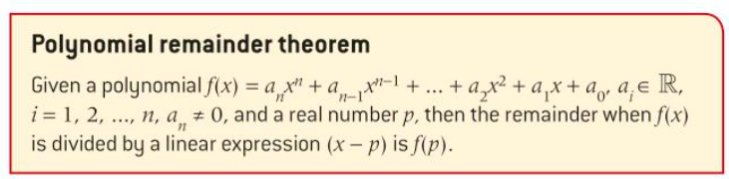 Remainder theorem