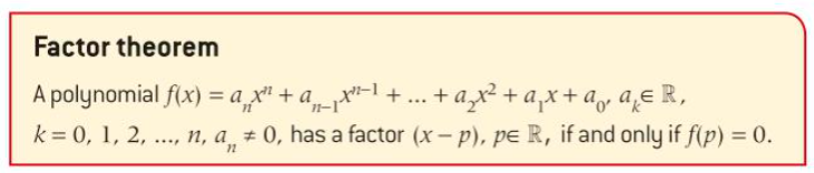 Factor theorem