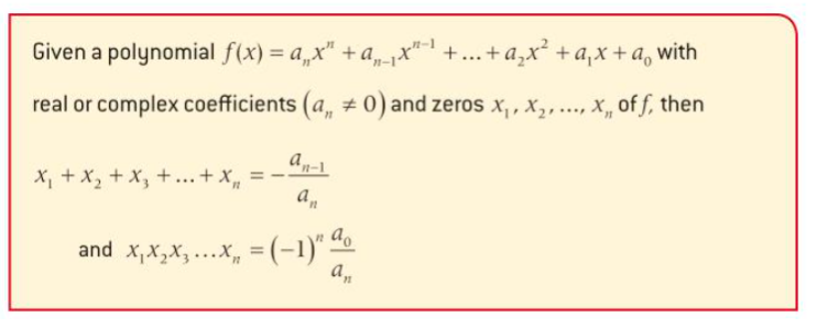 Sum and product of polynomial roots