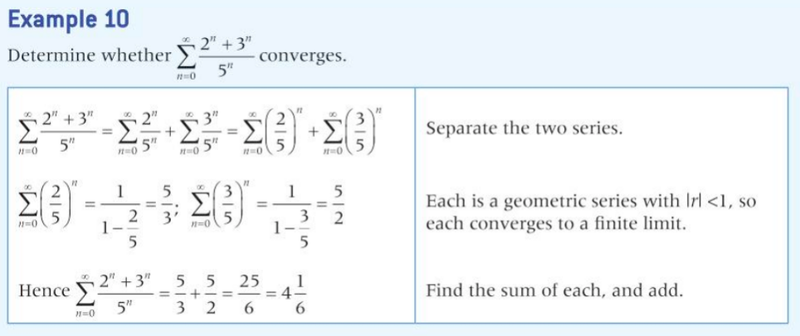 Limits of series