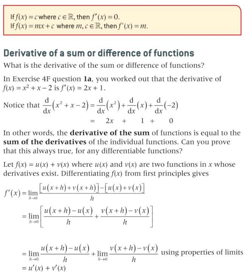 Derivative rules