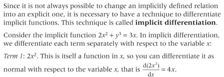 Implicit differentiation