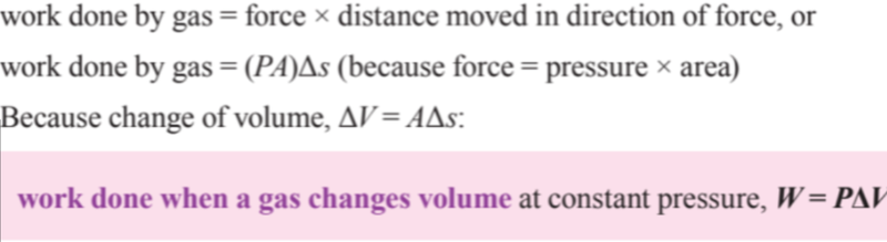 Work done when a gas changes volume
