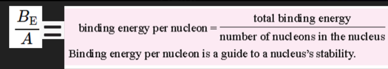Binding energy per nucleon