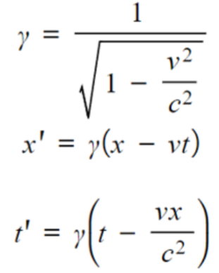 Lorentz transformation equations