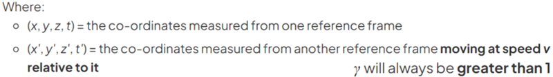 Lorentz transformation equations 2