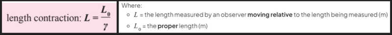 Length contraction formula