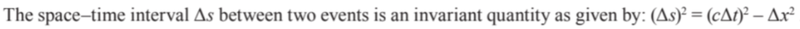 Space-time interval