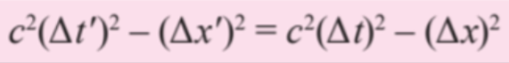 Space time interval