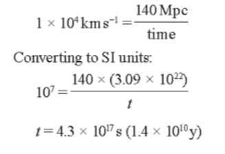 Calculating age of the universe